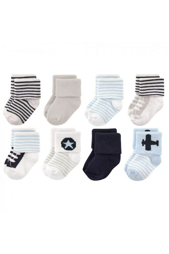 Baby Boy Newborn and Baby Terry Socks, Airplane, 0-6 Months