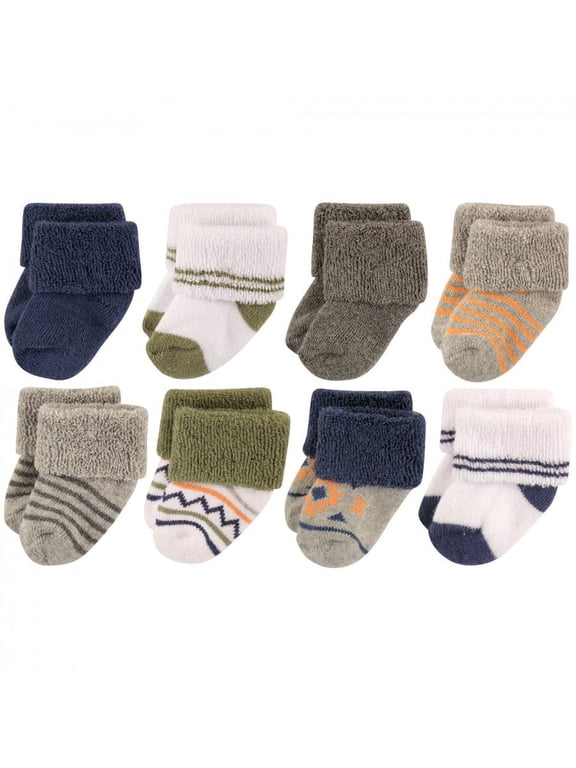 Baby Boy Newborn and Baby Terry Socks, Aztec, 6-12 Months