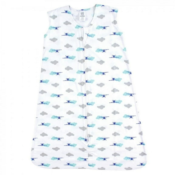 Luvable Friends Baby Boy Sleeveless Jersey Cotton Sleeping Bag, Sack, Blanket, Airplane Cloud Jersey, 0-6 Months