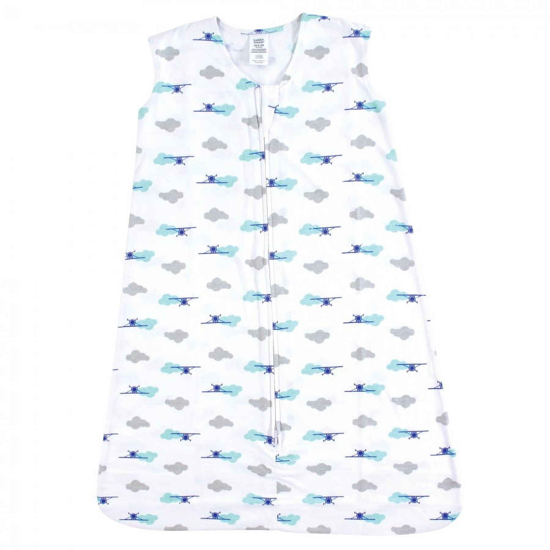Luvable Friends Baby Boy Sleeveless Jersey Cotton Sleeping Bag, Sack, Blanket, Airplane Cloud Jersey, 12-18 Months