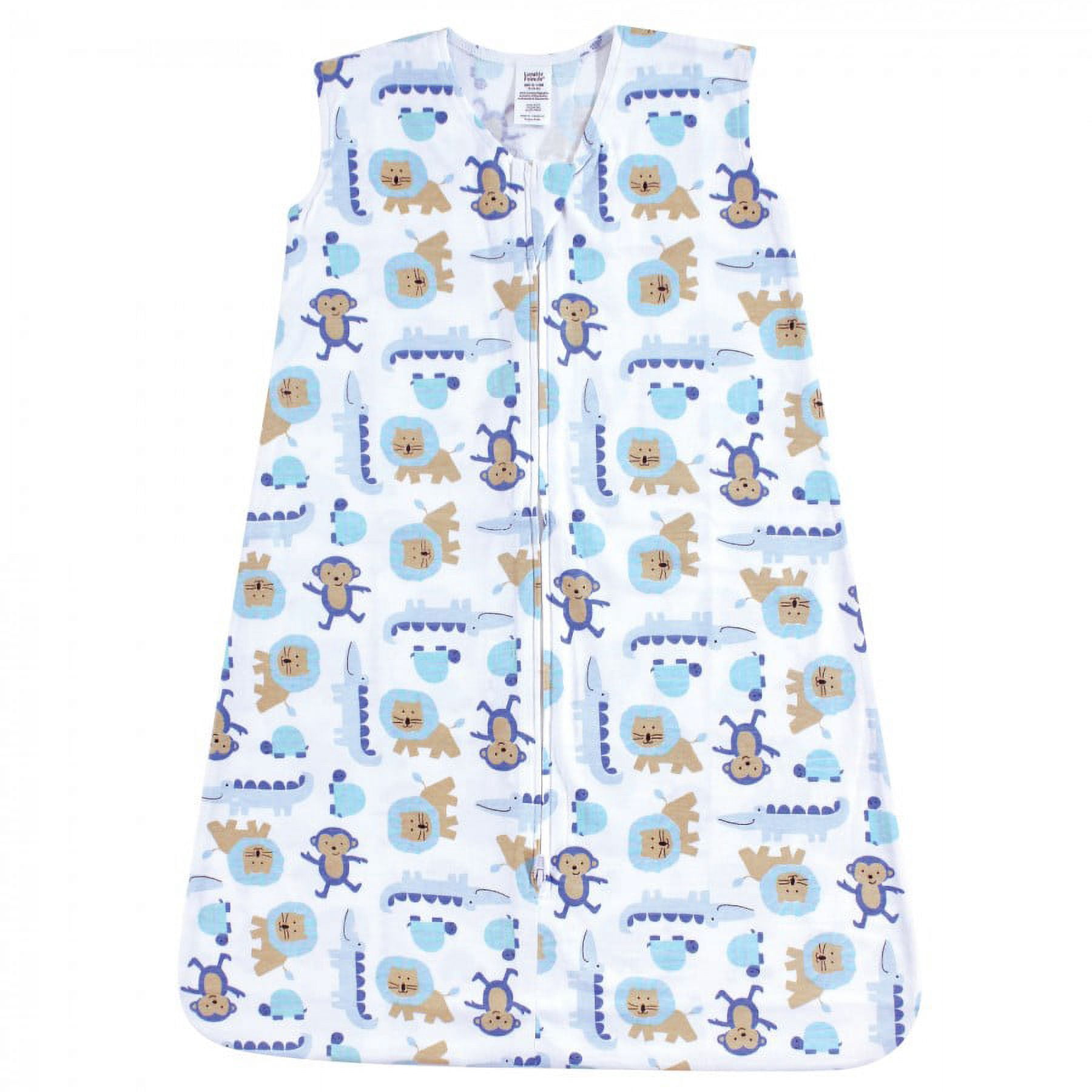 Luvable Friends Baby Boy Sleeveless Jersey Cotton Sleeping Bag, Sack, Blanket, Boy Jungle Jersey, 18-24 Months