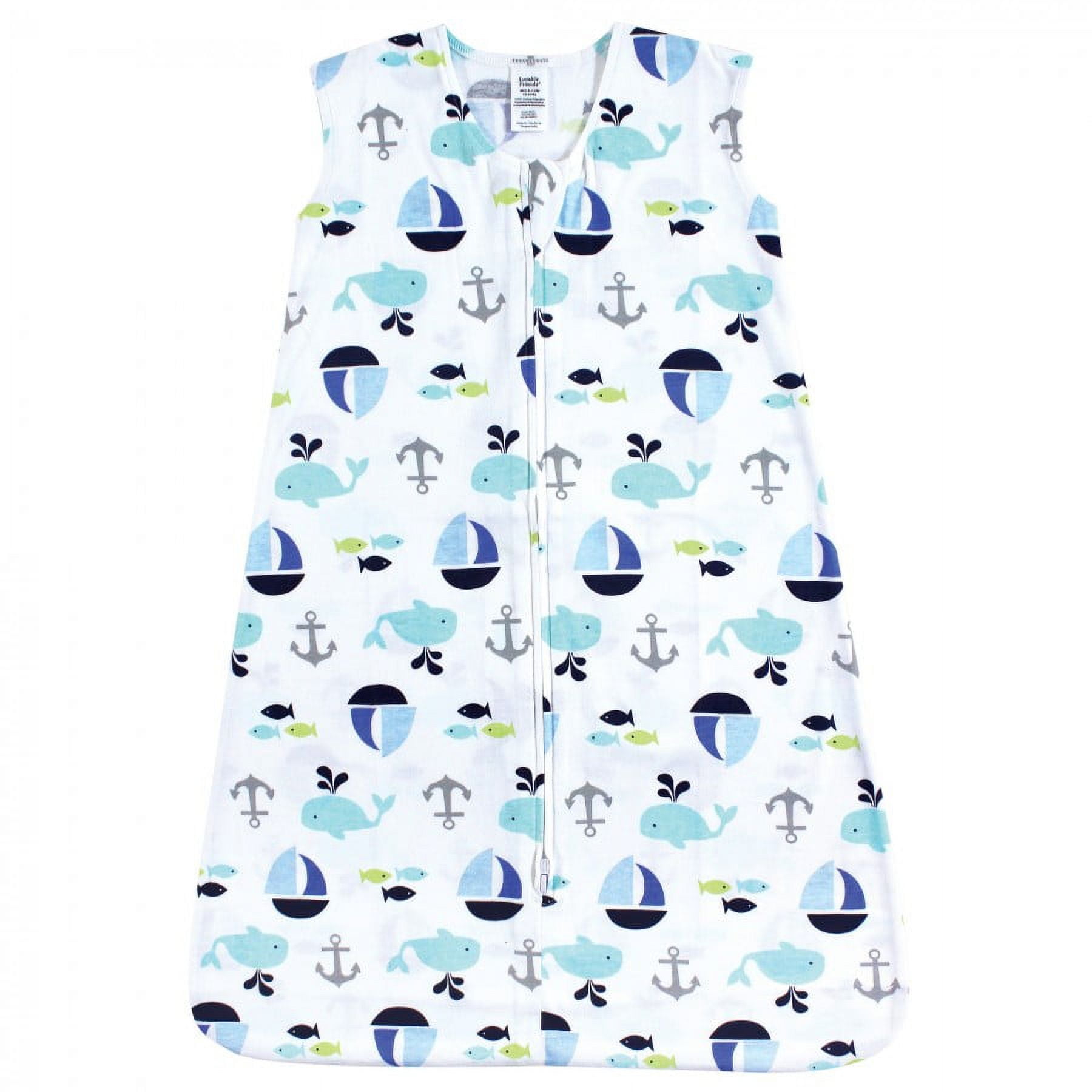 Luvable Friends Baby Boy Sleeveless Jersey Cotton Sleeping Bag, Sack, Blanket, Ocean Jersey, 18-24 Months