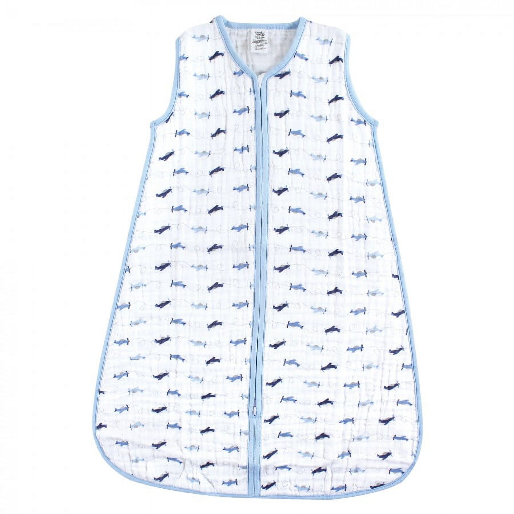Luvable Friends Baby Boy Sleeveless Muslin Cotton Sleeping Bag, Sack, Blanket, Airplanes Muslin, 12-18 Months