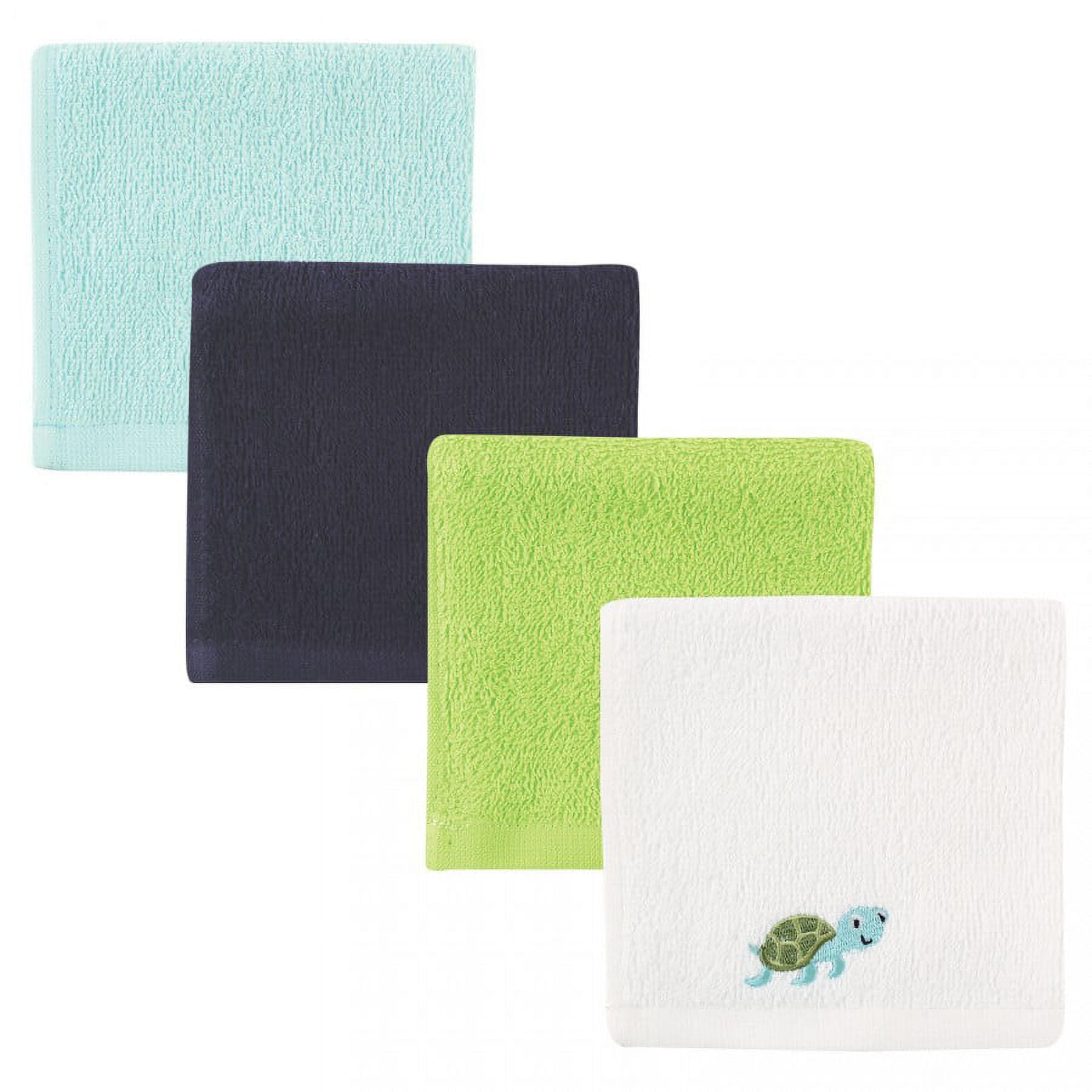 Luvable Friends Baby Cotton Washcloth Set, Turtle Design