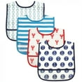 thumbnail image 1 of Luvable Friends Baby Boy Waterproof PEVA Bibs 4pk, Nautical, One Size, 1 of 2