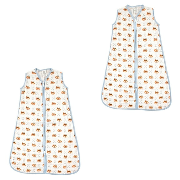 Luvable Friends Baby Boy and Girl Muslin Wearable Sleeping Bag, 2 Pack, Fox, 12-18 Months