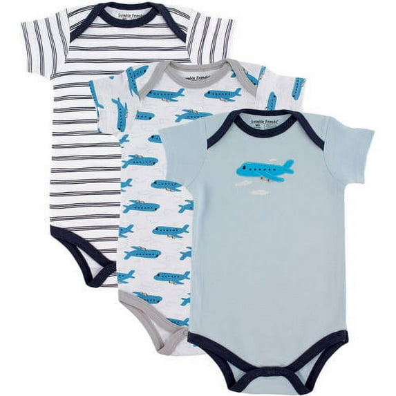 Luvable Friends Baby Boys' Bodysuits 3-Pack, Choose Your Color & Size