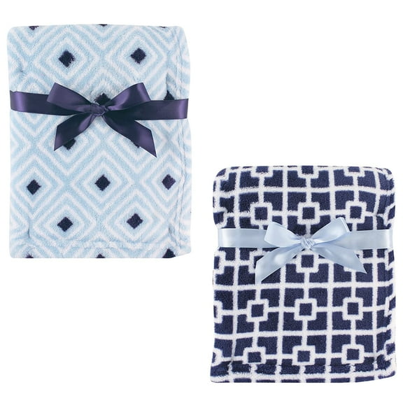 Luvable Friends Baby Boys' Coral Fleece Blanket, 2-Pack, Choose Your Color