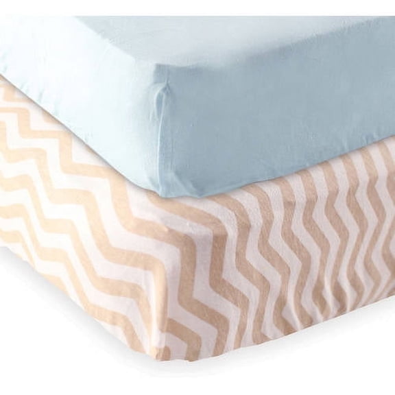 Luvable Friends Baby Boys' Fitted Crib Sheet, 2-Pack, Choose Your Color