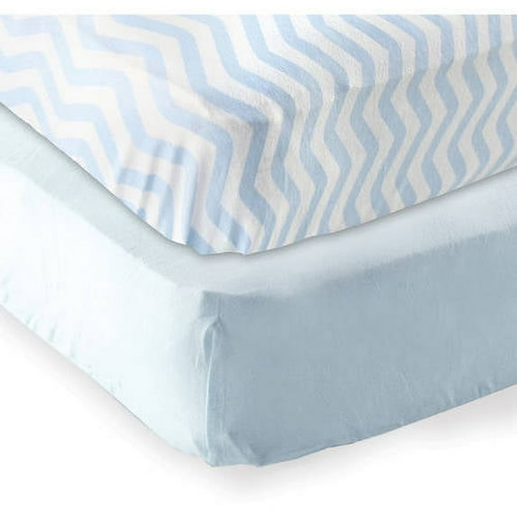 Luvable Friends Baby Boys' Fitted Crib Sheet, 2-Pack, Choose Your Color
