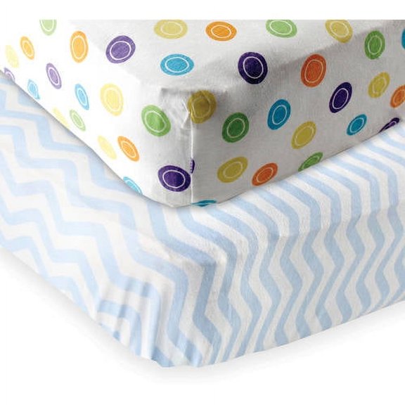 Luvable Friends Baby Boys' Fitted Crib Sheet, 2-Pack, Choose Your Color