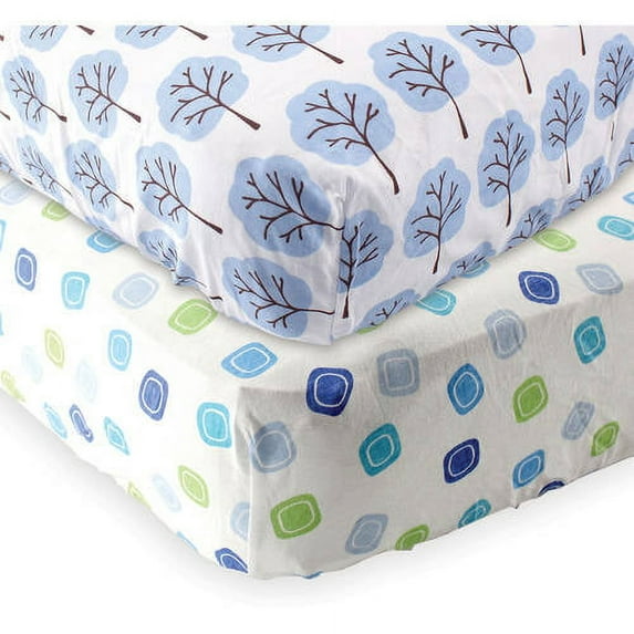 Luvable Friends Baby Boys' Fitted Crib Sheet, 2-Pack, Choose Your Color