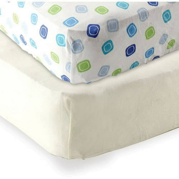 Luvable Friends Baby Boys' Fitted Crib Sheet, 2-Pack, Choose Your Color
