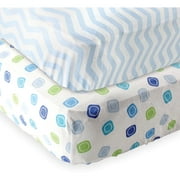 Luvable Friends Baby Boys' Fitted Crib Sheet, 2-Pack, Choose Your Color
