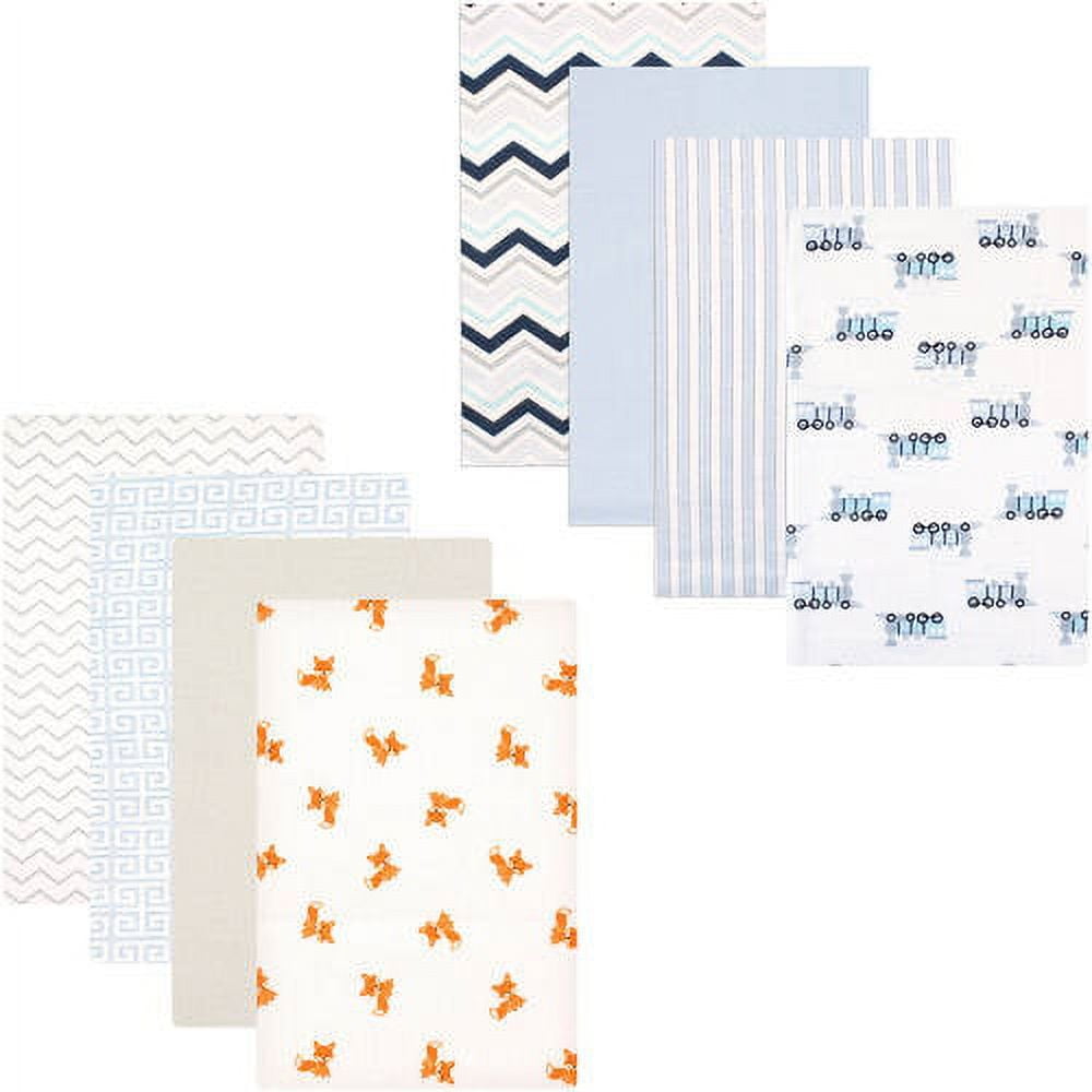 Luvable Friends Baby Boys' Flannel Receiving Blanket, 8-Pack, Choose Your Color