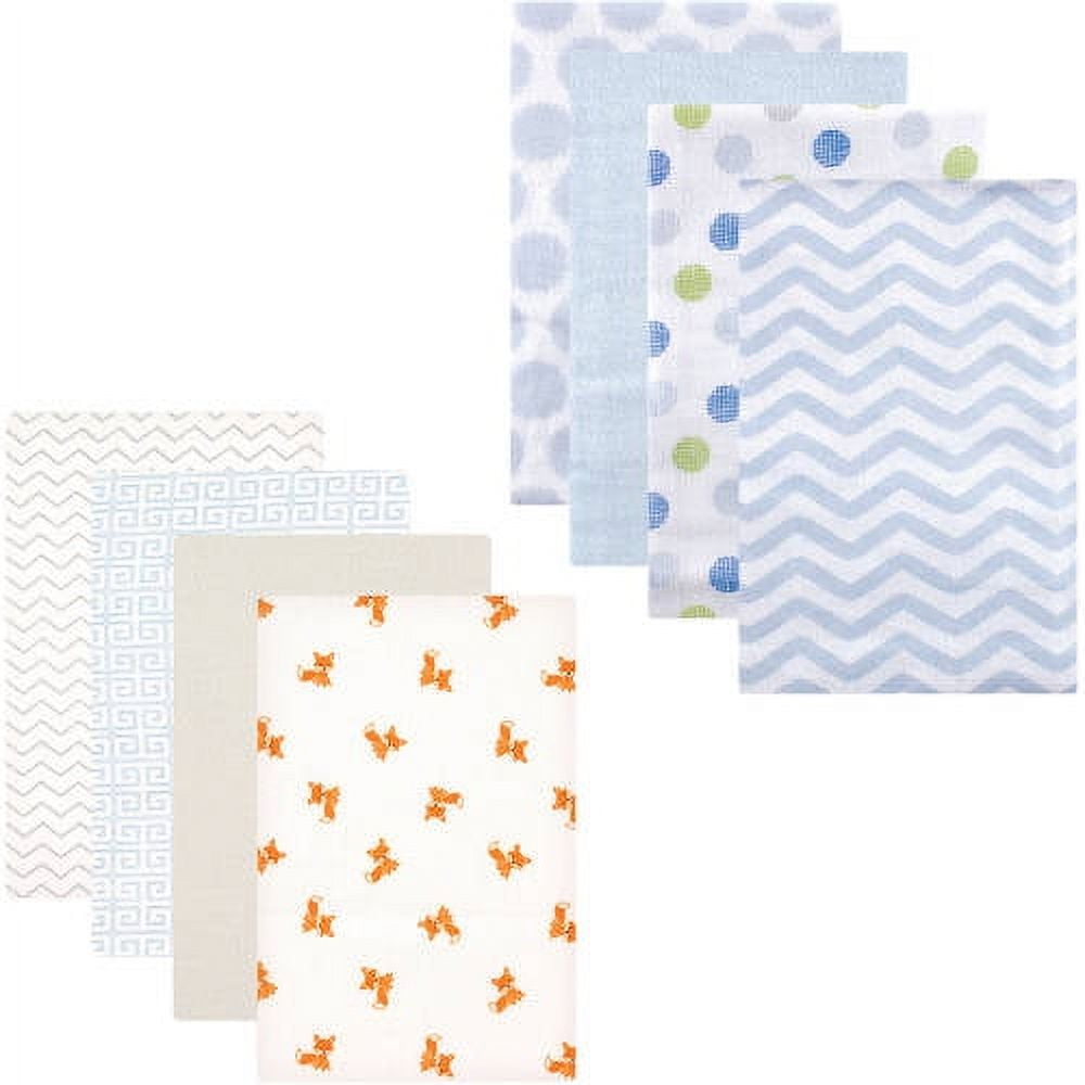 Luvable Friends Baby Boys' Flannel Receiving Blanket, 8-Pack, Choose Your Color