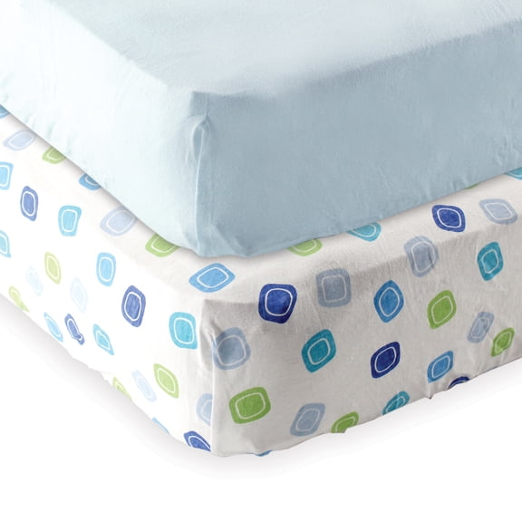Luvable Friends Baby Boys' and Girls' Fitted Pack N Play Sheet, 2-Pack, Choose Your Color