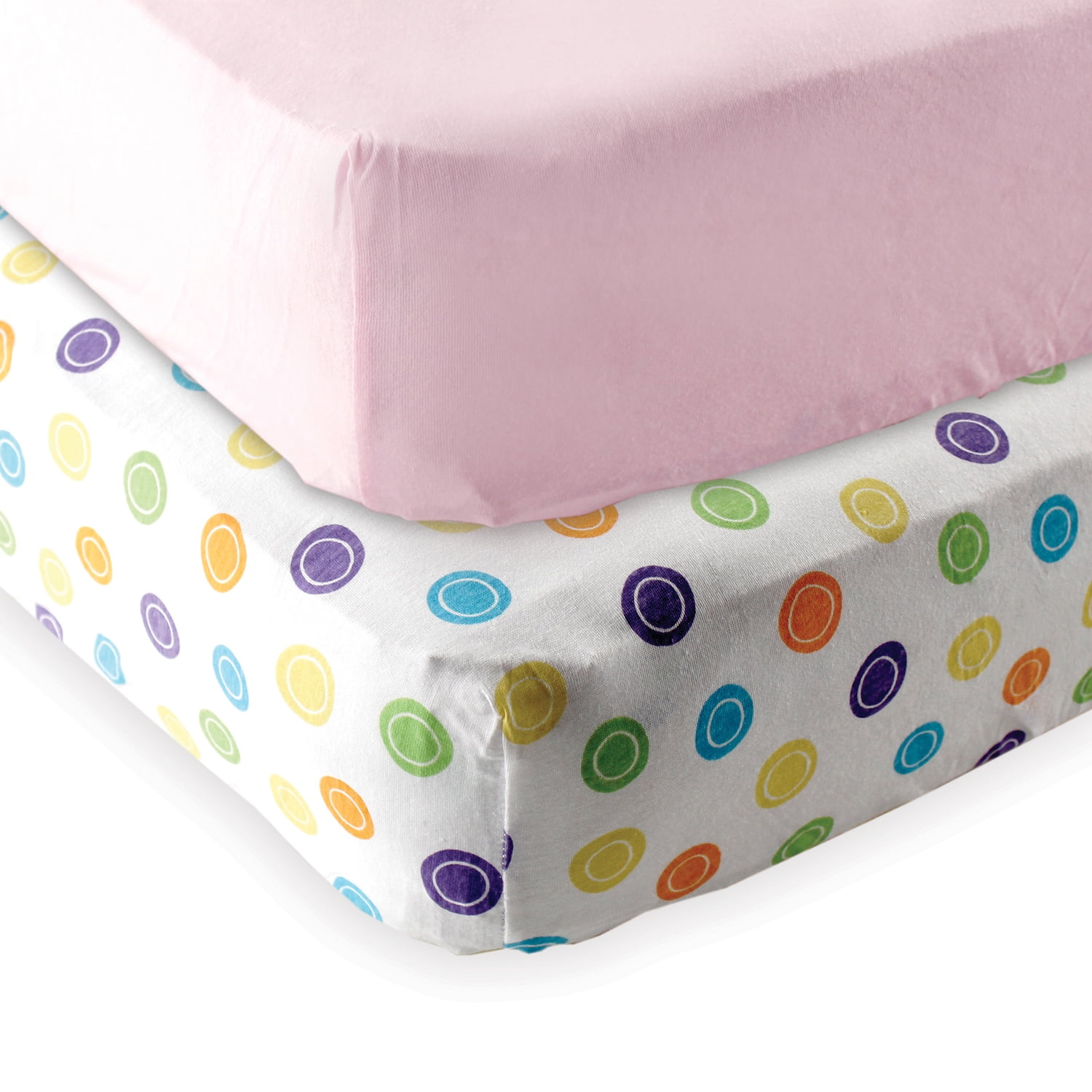 Luvable Friends Baby Boys' and Girls' Fitted Pack N Play Sheet, 2-Pack, Choose Your Color