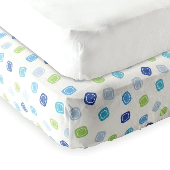 Luvable Friends Baby Boys' and Girls' Fitted Pack N Play Sheet, 2-Pack, Choose Your Color