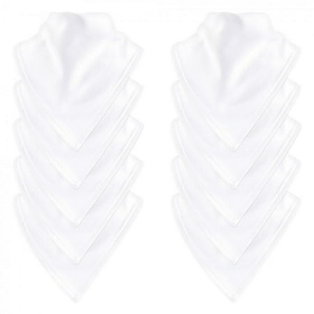 Luvable Friends Baby Cotton Bandana Bibs 10pk, White, One Size
