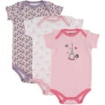 thumbnail image 1 of Luvable Friends Baby Girl Bodysuits, 3-Pack, 1 of 2
