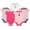 thumbnail image 1 of Luvable Friends Baby Girl Cotton Bodysuits 5pk, Girl Nautical, 6-9 Months, 1 of 1