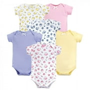 Luvable Friends Baby Girl Cotton Bodysuits 6pk, Floral, 6-9 Months