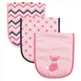 thumbnail image 1 of Luvable Friends Baby Girl Cotton Burp Cloths with Fiber Filling 3pk, Foxy, One Size, 1 of 9