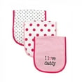 thumbnail image 1 of Luvable Friends Baby Girl Cotton Burp Cloths with Fiber Filling 3pk, Girl Daddy, One Size, 1 of 5