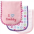 thumbnail image 1 of Luvable Friends Baby Girl Cotton Burp Cloths with Fiber Filling 3pk, Pink Dad, One Size, 1 of 5
