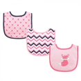 thumbnail image 1 of Luvable Friends Baby Girl Cotton Drooler Bibs with Fiber Filling 3pk, Foxy, One Size, 1 of 5