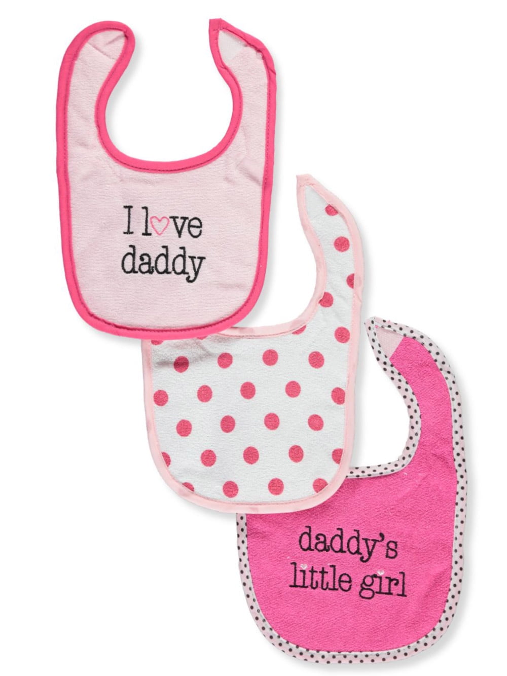 Luvable Friends Baby Girl Cotton Terry Drooler Bibs, PEVA