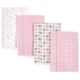 thumbnail image 1 of Luvable Friends Baby Girl Cotton Flannel Burp Cloths 4pk, Pink, One Size, 1 of 4
