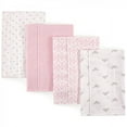 thumbnail image 1 of Luvable Friends Baby Girl Cotton Flannel Burp Cloths 4pk, Tiara, One Size, 1 of 4