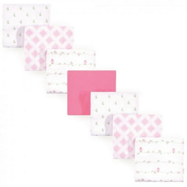 Luvable Friends Baby Girl Cotton Flannel Receiving Blankets, Bird 7-Pack, One Size