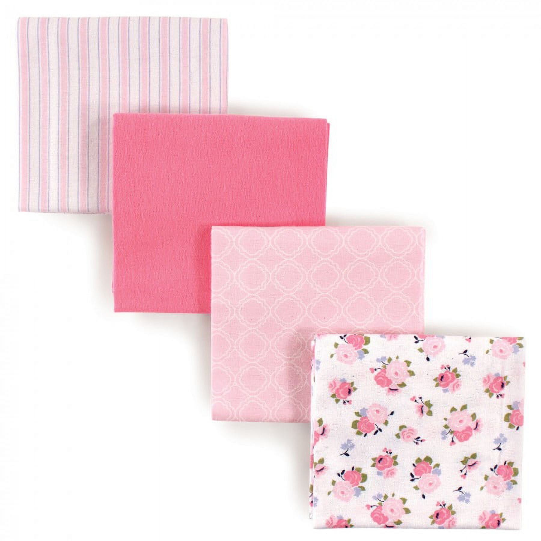Luvable Friends Baby Girl Cotton Flannel Receiving Blankets