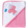 thumbnail image 1 of Luvable Friends Baby Girl Cotton Hooded Towel, Pink, One Size, 1 of 1