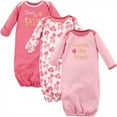 thumbnail image 1 of Luvable Friends Baby Girl Cotton Long-Sleeve Gowns 3pk, Worth The Wait, 0-6 Months, 1 of 3