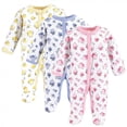 thumbnail image 1 of Luvable Friends Baby Girl Cotton Preemie Snap Sleep and Play 3pk, Floral, Preemie, 1 of 5