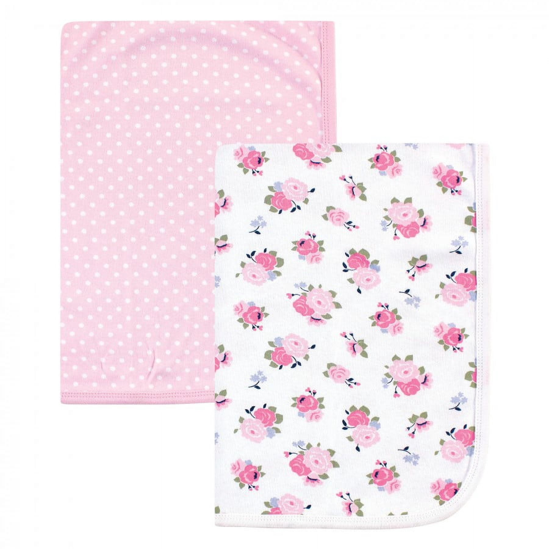 Luvable Friends Flanell-Reisedecken Für Babys – 4 Stück Im Set, Rosa Prinzessin-Design, 71 X 71 Cm