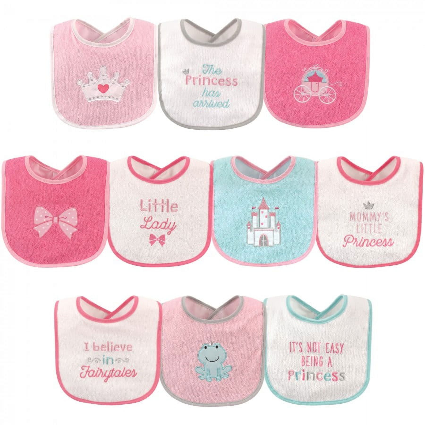 Luvable Friends Baby Cotton Terry Drooler Bibs with PEVA