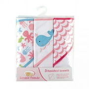 Luvable Friends Baby Girl Cotton Terry Hooded Towels, Pink, One Size