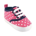 thumbnail image 1 of Luvable Friends Baby Girl Crib Shoes, Pink With Polka Dots, 0-6 Months, 1 of 1