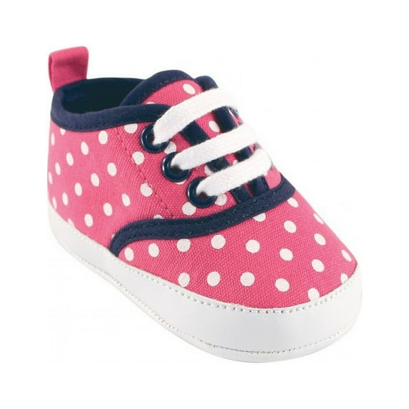 Luvable Friends Baby Girl Crib Shoes, Pink With Polka Dots, 0-6 Months