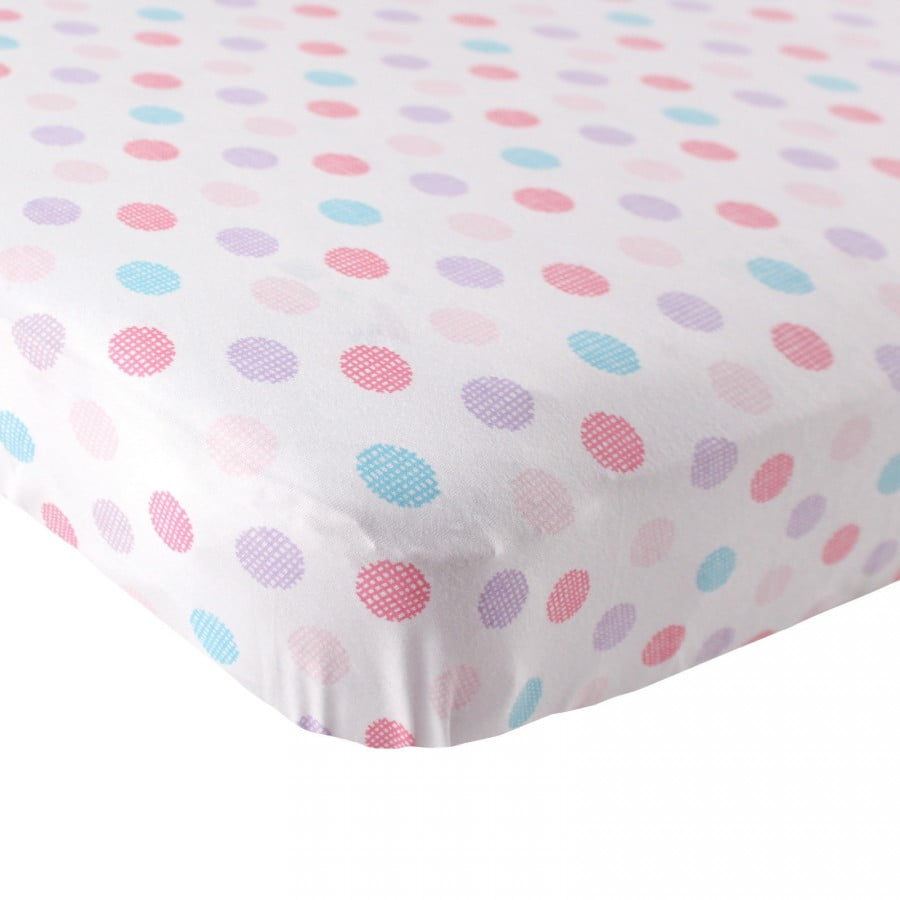 Luvable Friends Baby Girl Fitted Crib Sheet, Girl Crosshatch, One Size