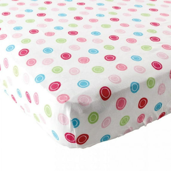 Luvable Friends Baby Girl Fitted Playard Sheet, Pink Geometric, One Size