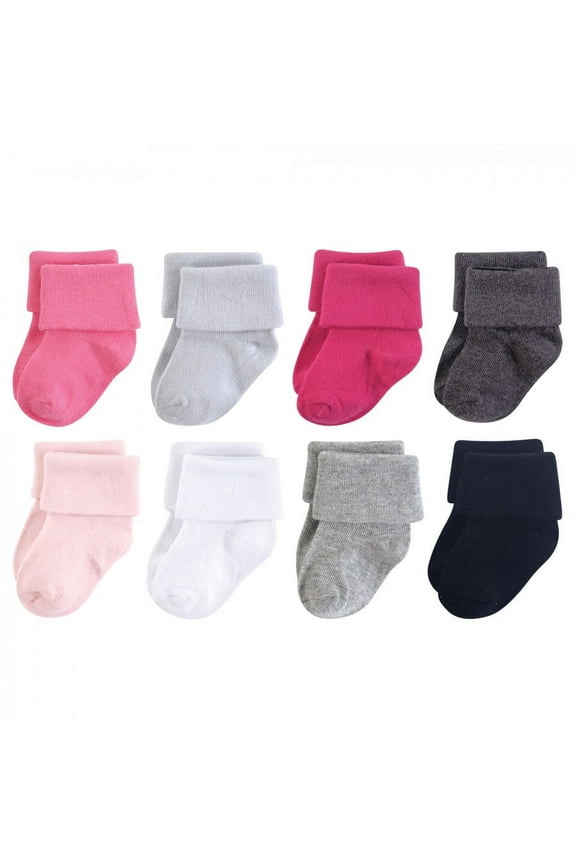 Baby Girl Fun Essential Socks, Gray Pink, 0-6 Months