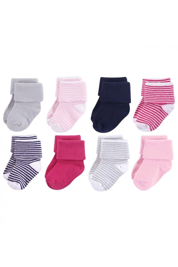 Baby Girl Fun Essential Socks, Navy Pink, 12-24 Months