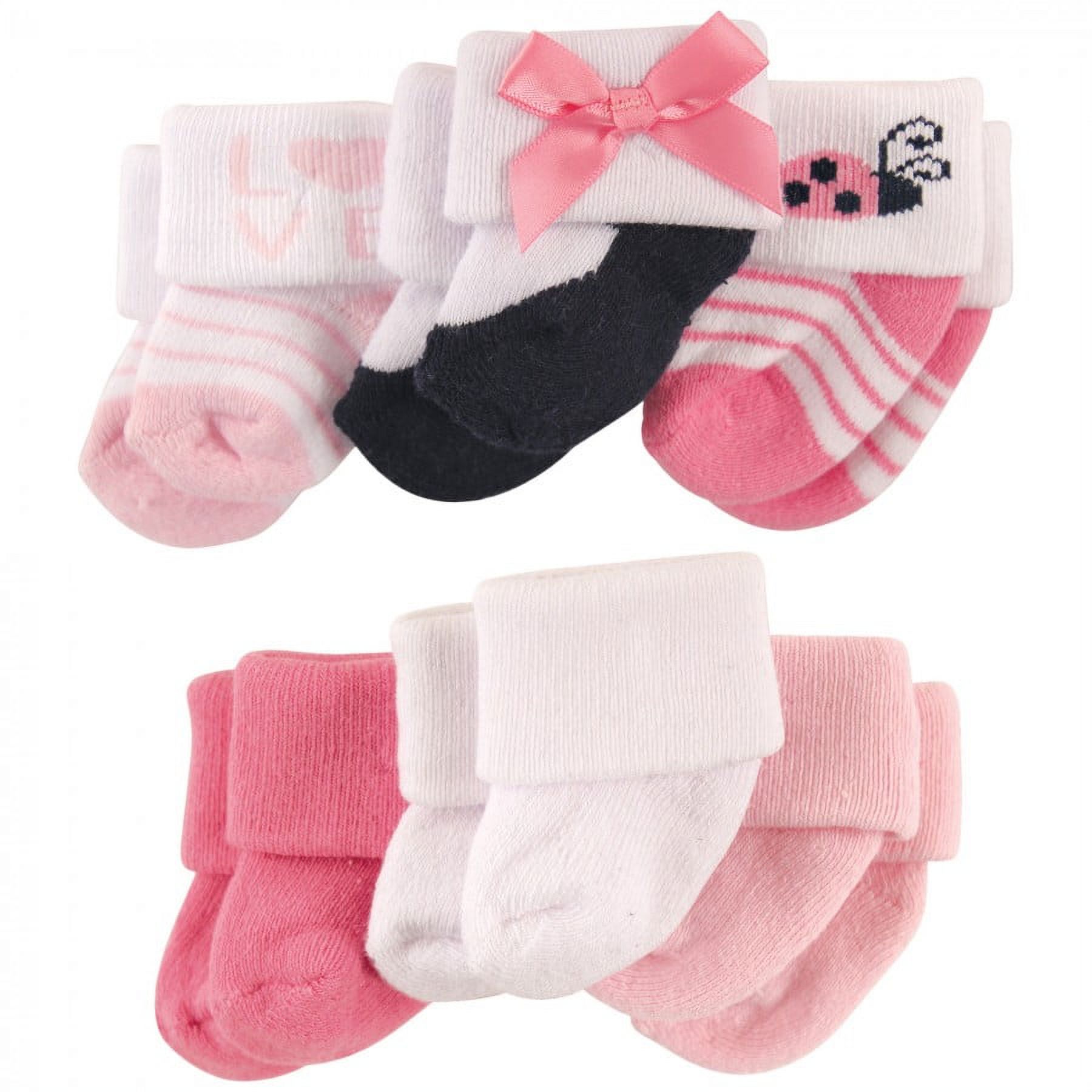 Luvable Friends Baby Girl Newborn and Baby Socks Set, Ladybug, 0-3 Months - image 1 of 2
