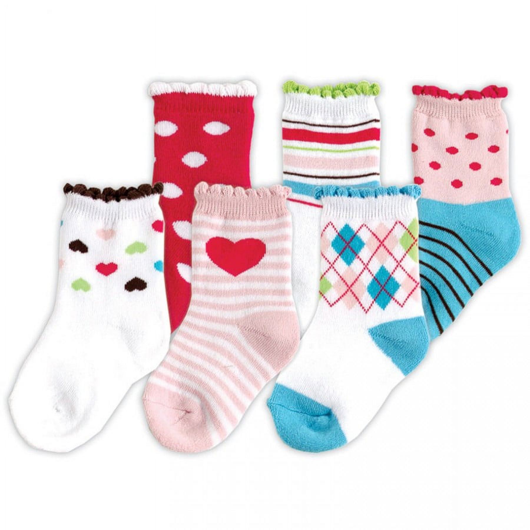 Luvable Friends Baby Girl Newborn and Baby Socks Set, Pink Girl, 1224